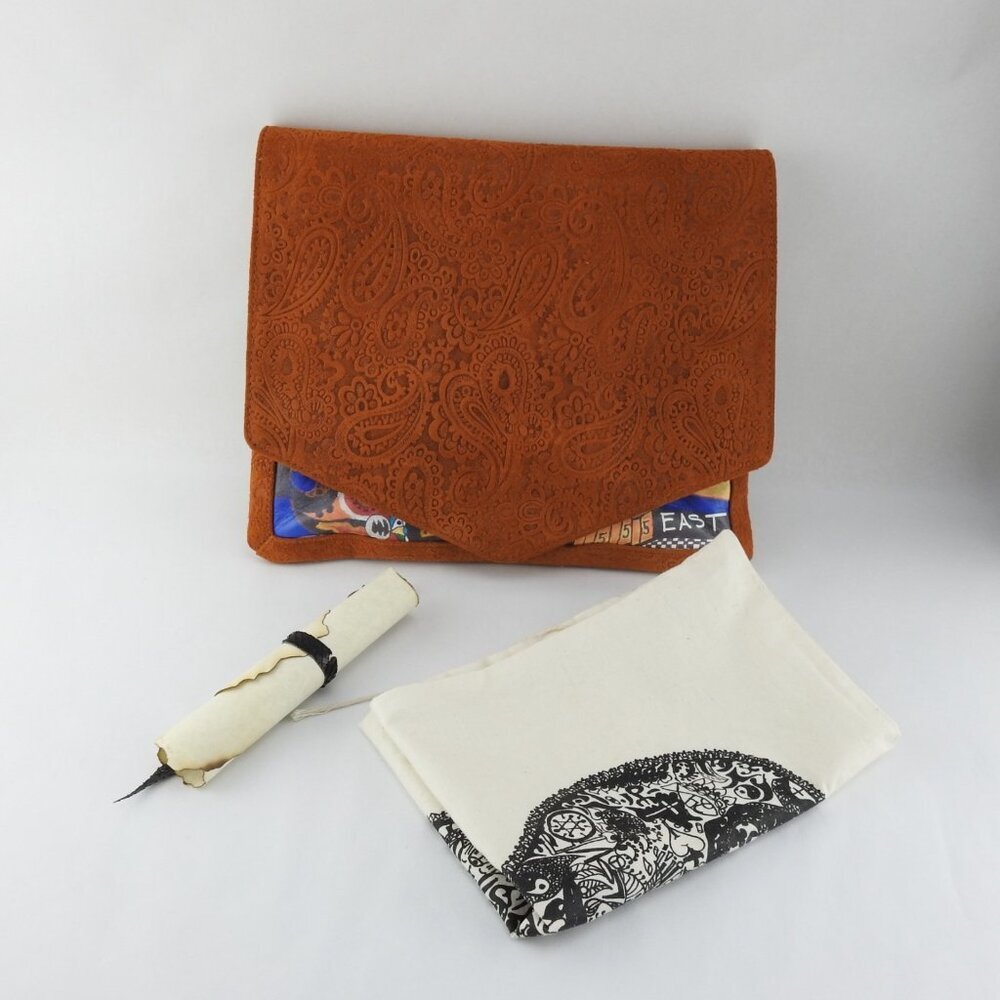 Freedom24 Handmade Leather Crossbody Purse Eyes Wide Open Authenticity Dust Bag - Picture 2 of 14